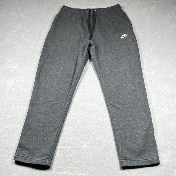 Nike Sweatpants Large Gray Sportswear NSW Club Fleece Open Hem BV2707-071 - Picture 1 of 11